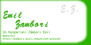 emil zambori business card