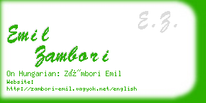 emil zambori business card